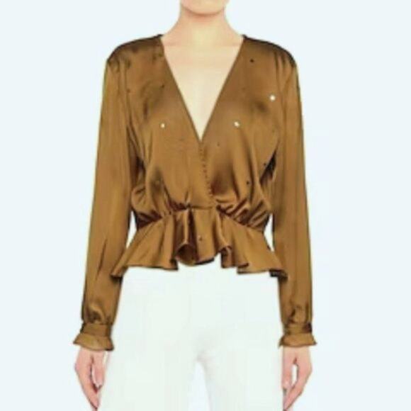 For Love and Lemons twinkle top camel L - Picture 3 of 8